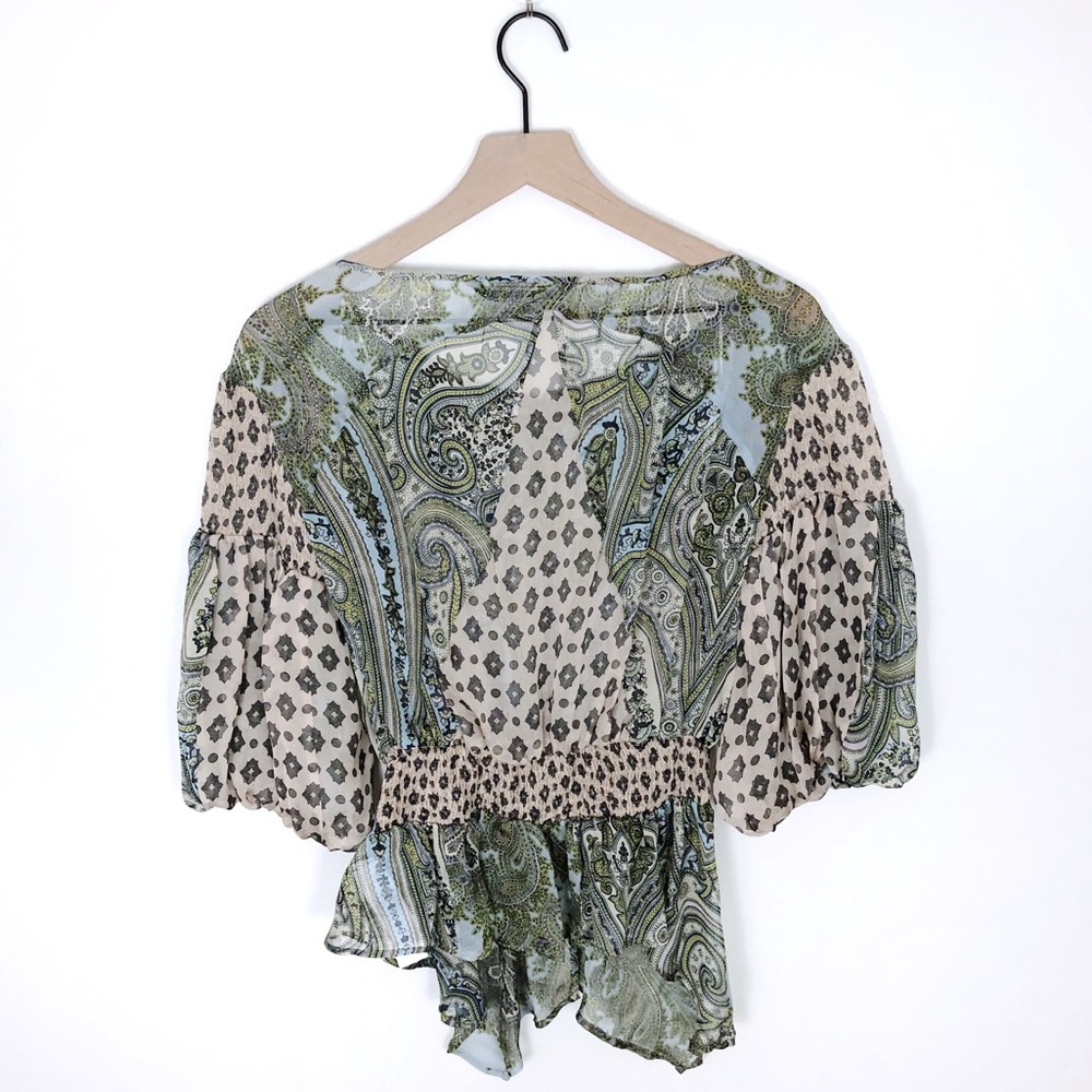 SOLD NWT Zara Woman Sheer Paisley Balloon Sleeve - Picture 6 of 8
